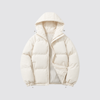Women's Hooded Puffer Jacket with Zip Front