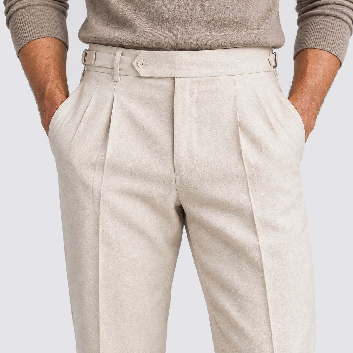 Men's Pleated Straight Leg Dress Pants