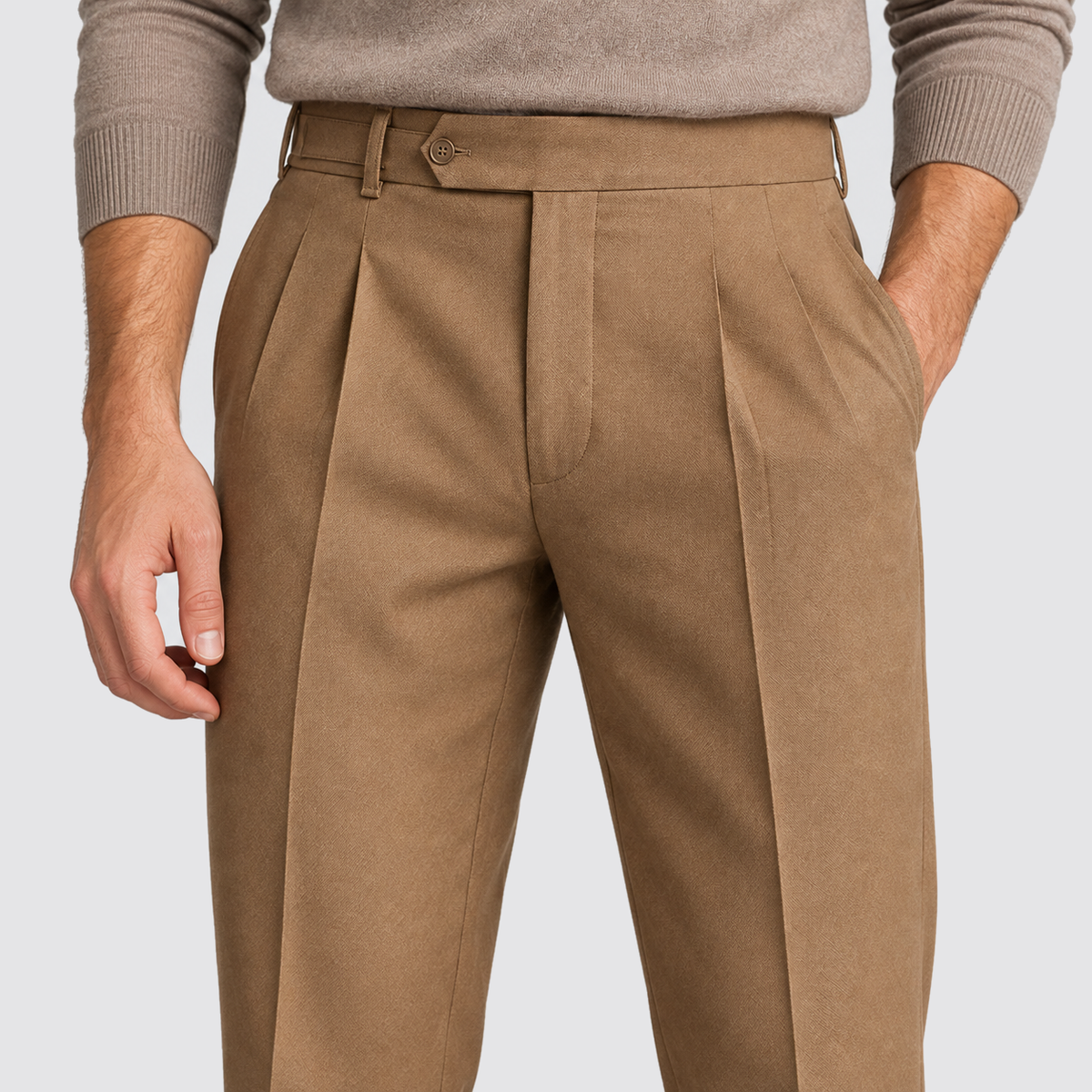 Men's Pleated Straight Leg Dress Pants