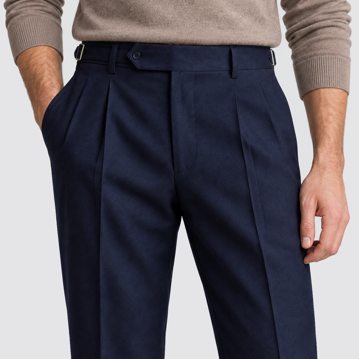 Men's Pleated Straight Leg Dress Pants