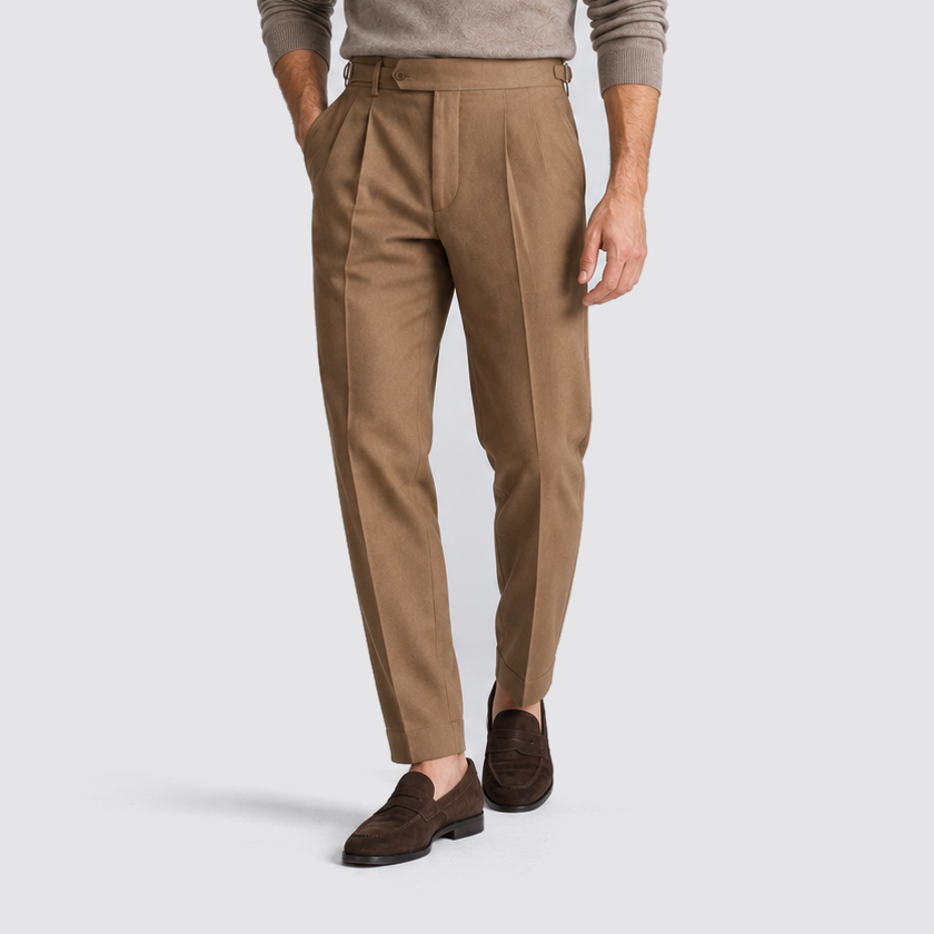 Men's Pleated Straight Leg Dress Pants