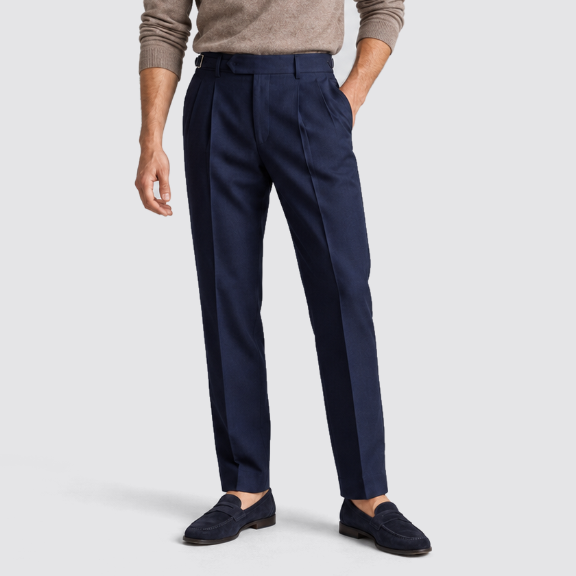 Men's Pleated Straight Leg Dress Pants