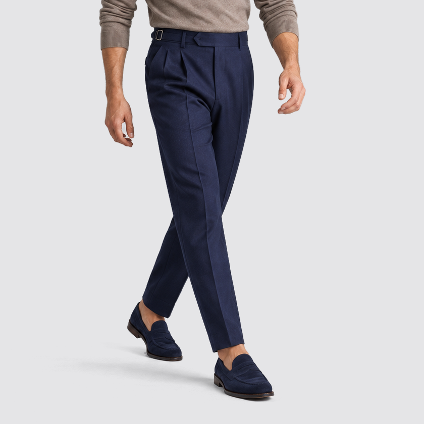 Men's Pleated Straight Leg Dress Pants