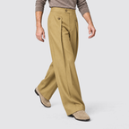 Men's Wide Leg Pleated Dress Pants