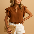 Women’s Layered Ruffle-Sleeve Blouse