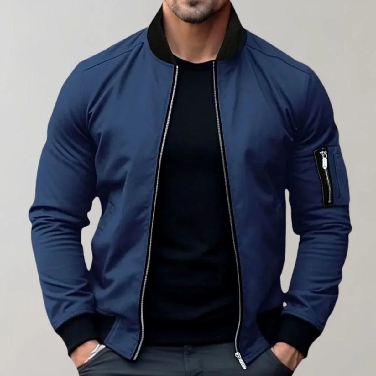 Men’s Zip Front Bomber Jacket