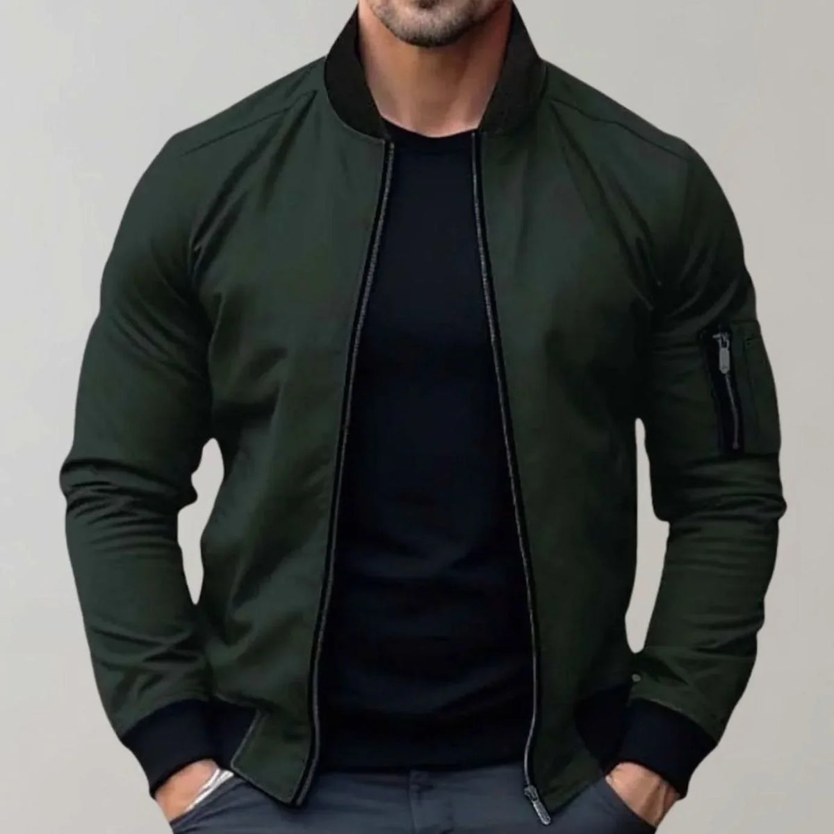 Men’s Zip Front Bomber Jacket