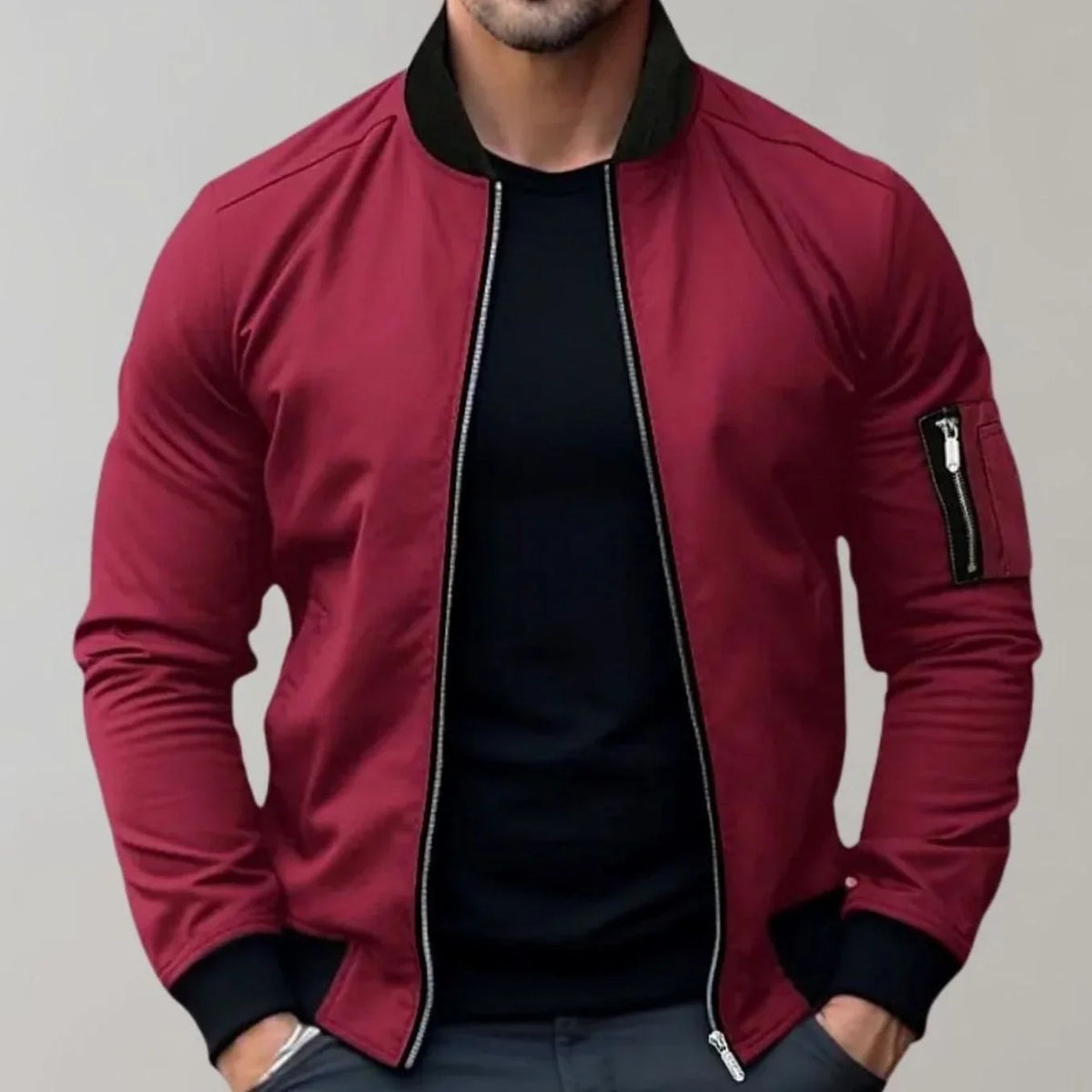 Men’s Zip Front Bomber Jacket