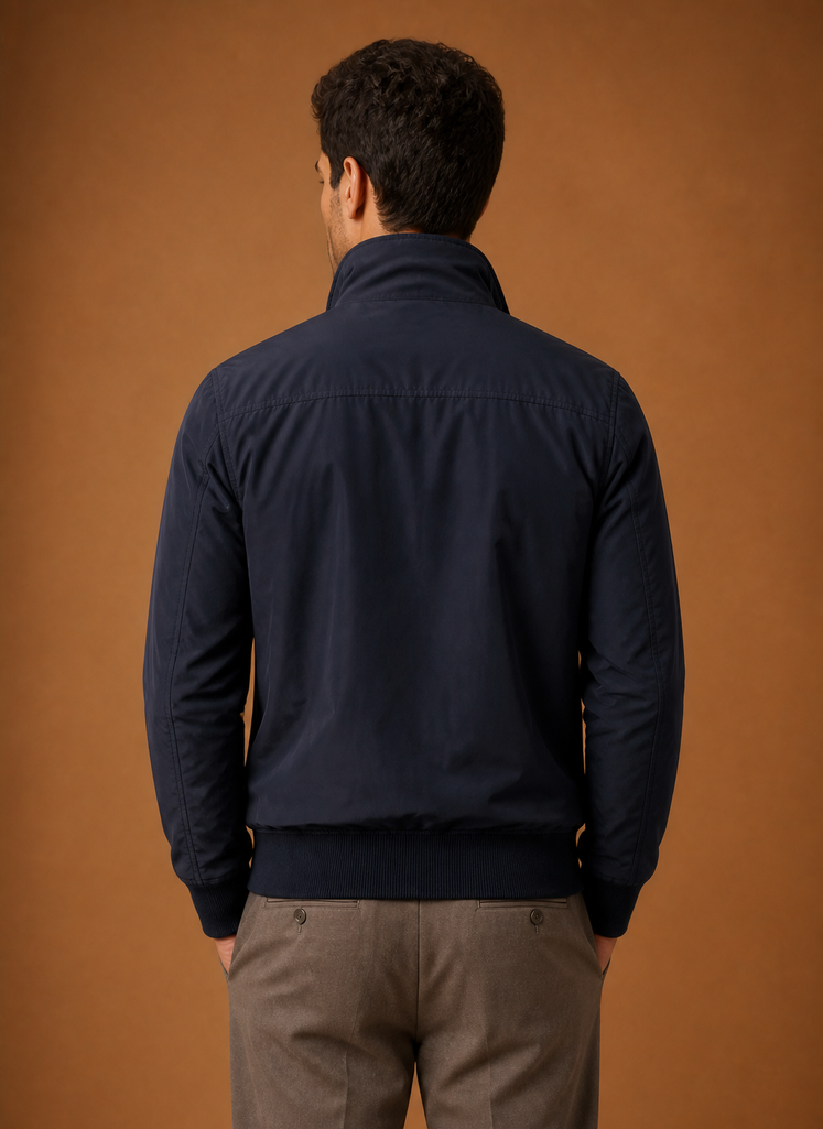 Men's Bomber Jacket with Stand Collar