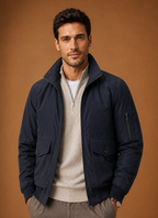 Men's Bomber Jacket with Stand Collar