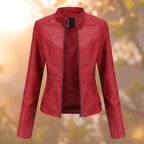 Women's Stand Collar Jacket with Shaped Seams
