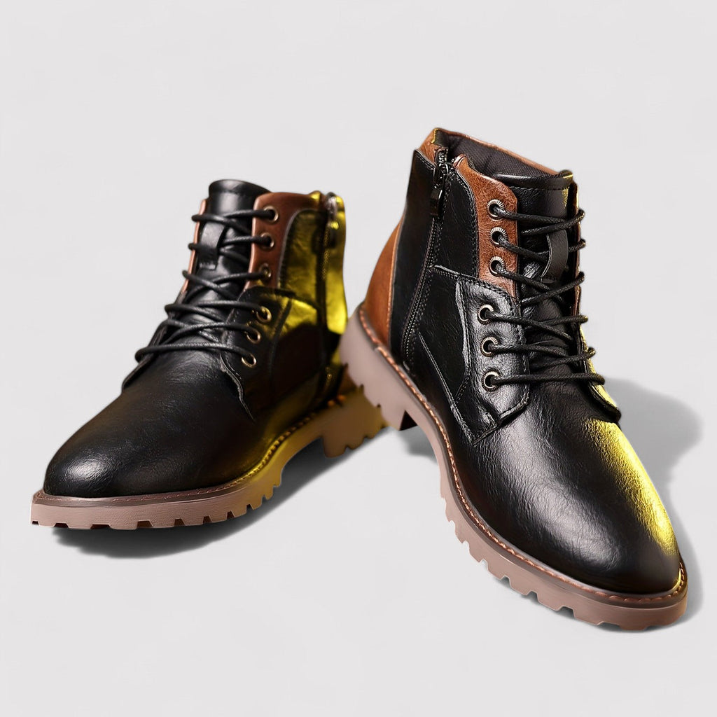 Men's Side Zip Lace-Up Boots