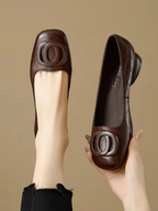 Women's Ballet Flats with Decorative Buckle