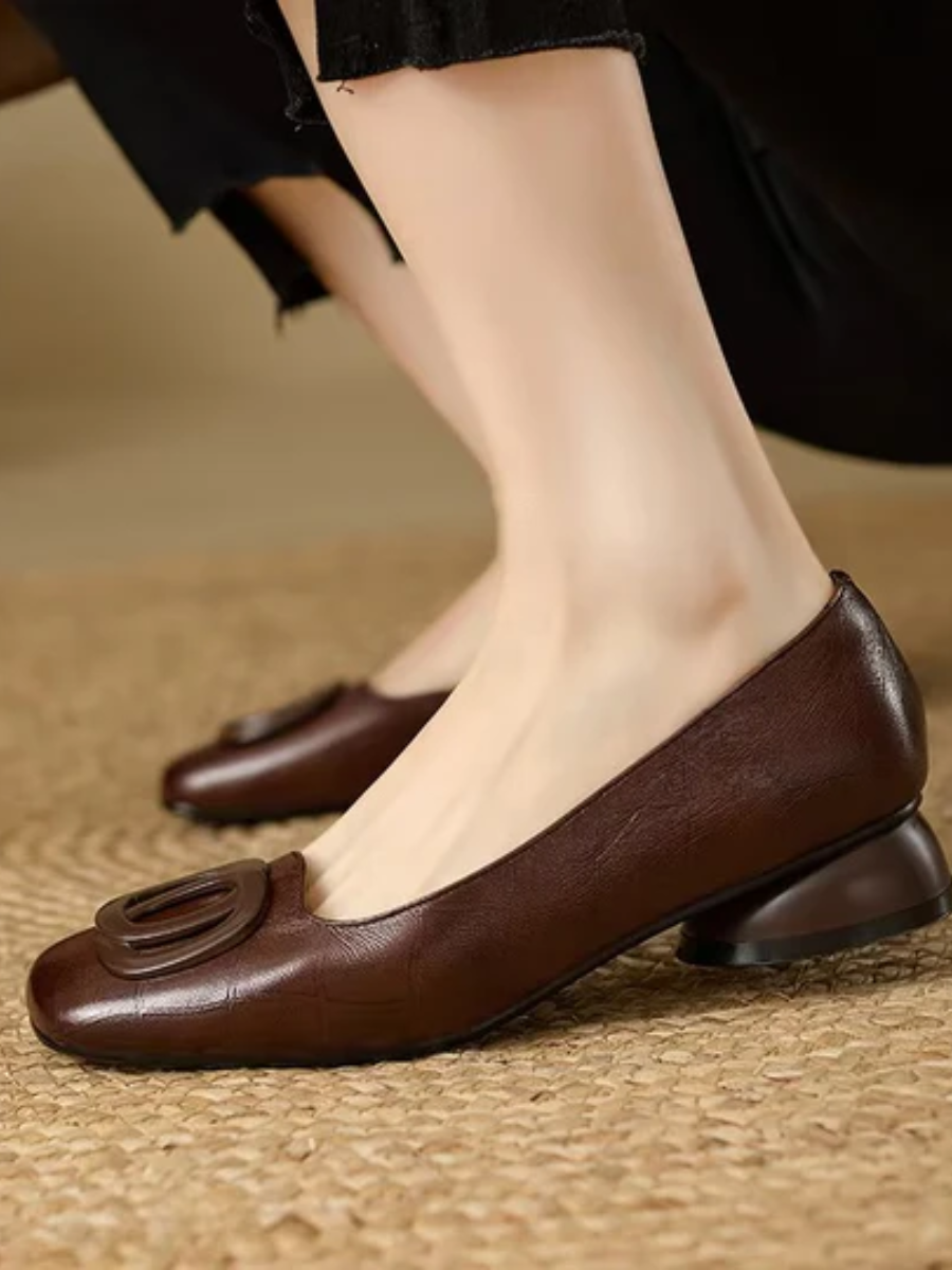 Women's Ballet Flats with Decorative Buckle