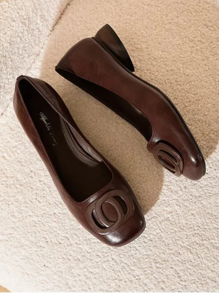 Women's Ballet Flats with Decorative Buckle