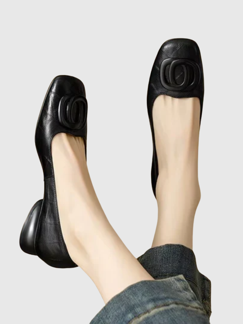 Women's Ballet Flats with Decorative Buckle