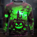 Men's Halloween Pumpkin Graphic Long Sleeve Sweatshirt