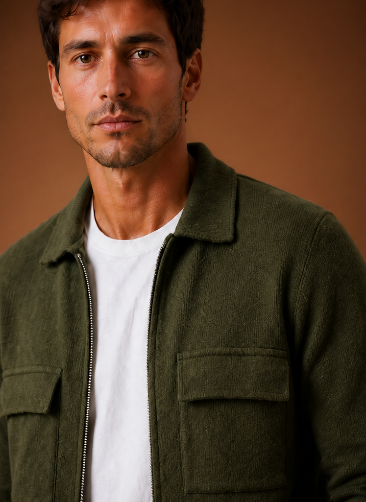 Men's Zip Front Utility Jacket