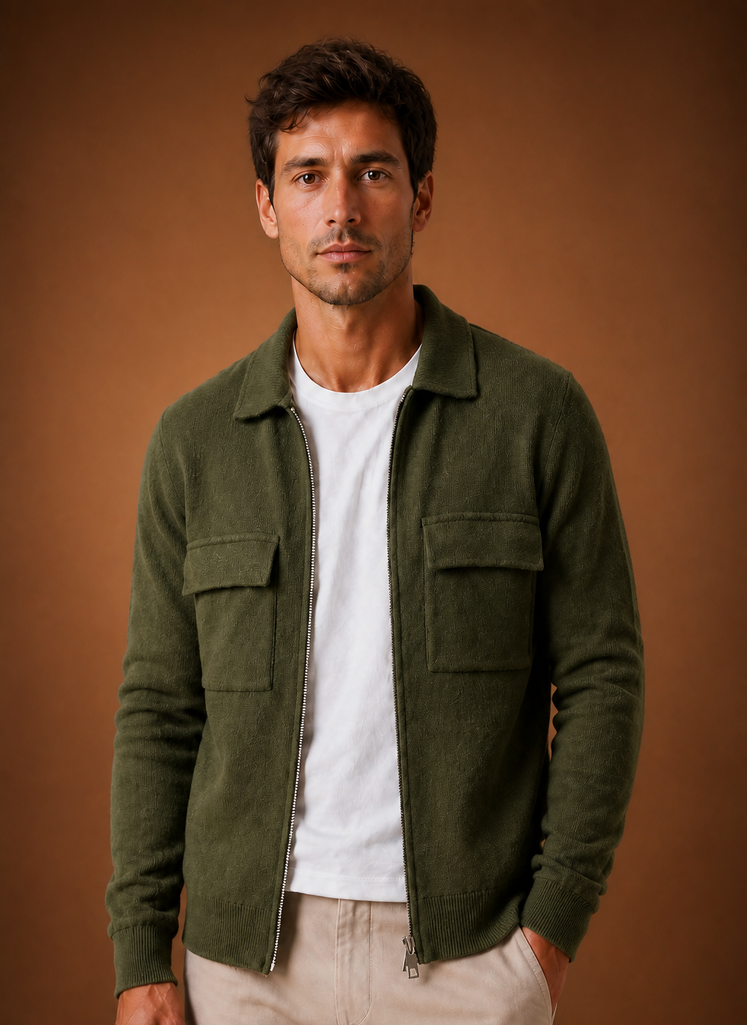 Men's Zip Front Utility Jacket