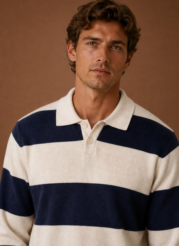 Men’s Striped Collared Sweater