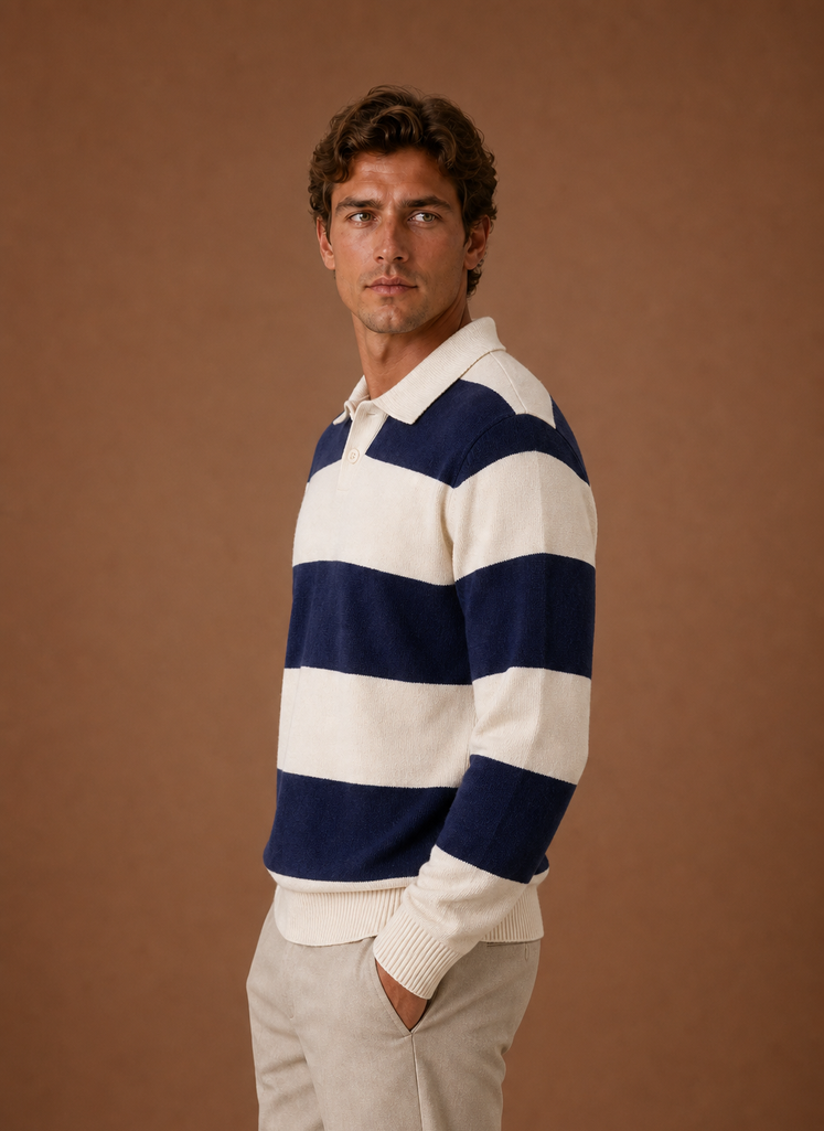 Men’s Striped Collared Sweater