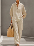 Women’s Relaxed Button Top and Pants Set