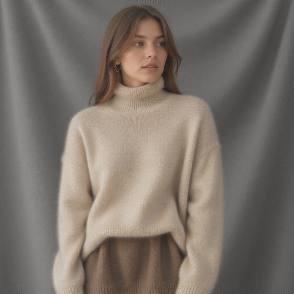 Women’s Oversized Knit Turtleneck Sweater