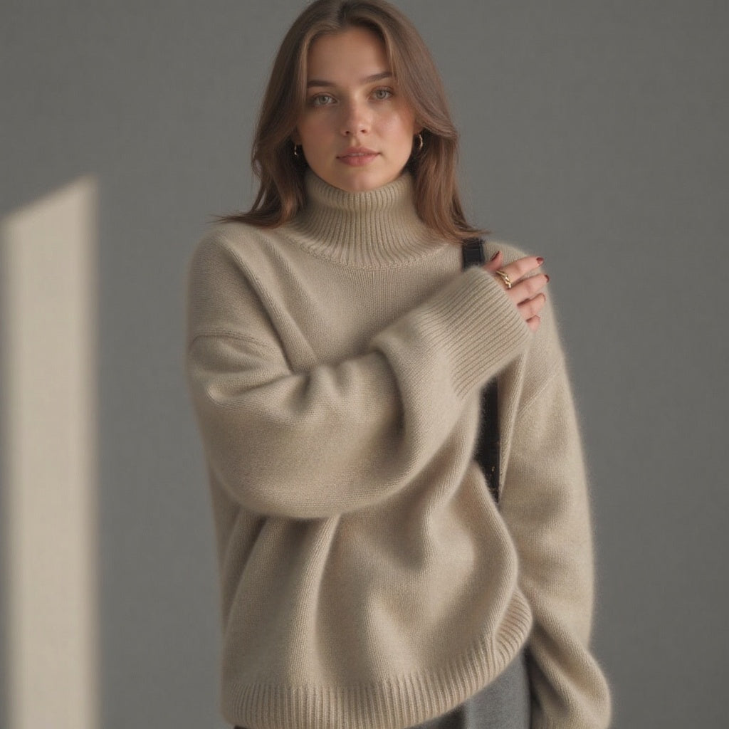 Women’s Oversized Knit Turtleneck Sweater