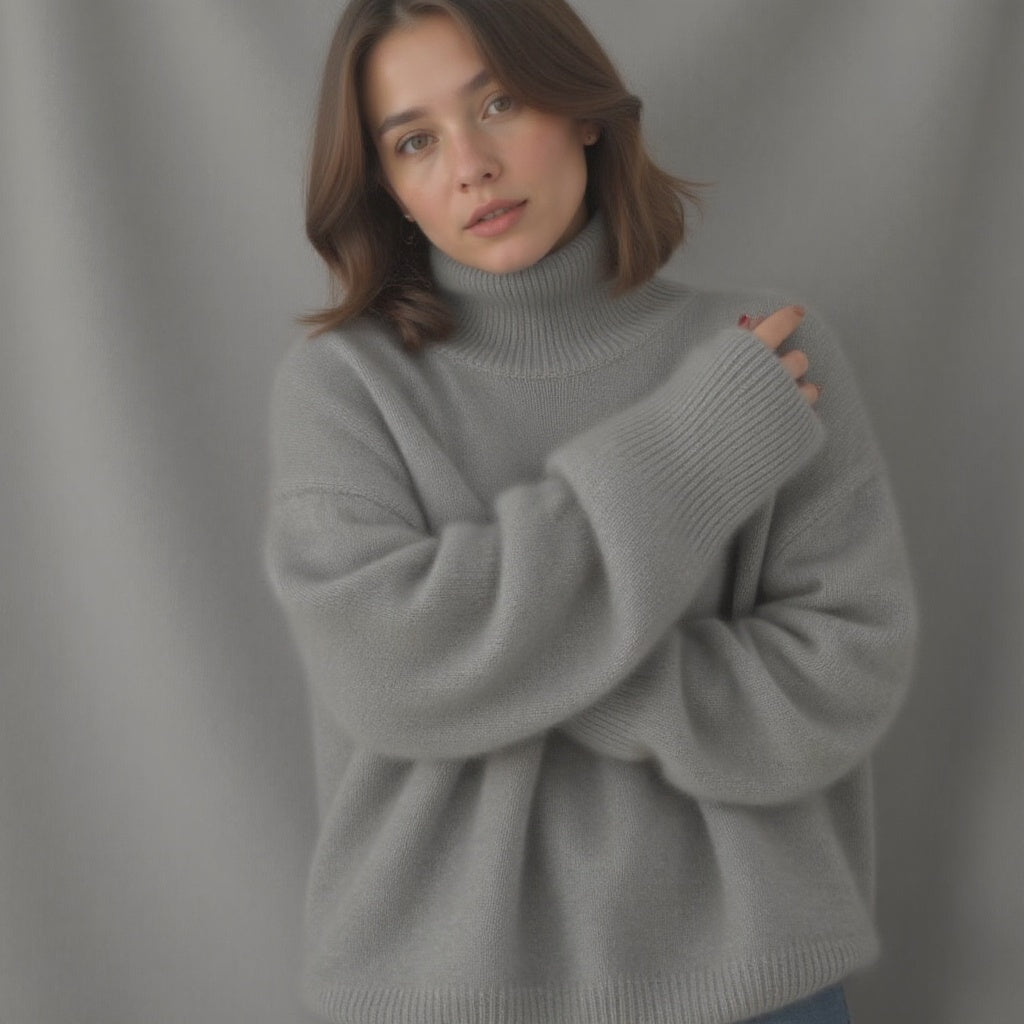 Women’s Oversized Knit Turtleneck Sweater