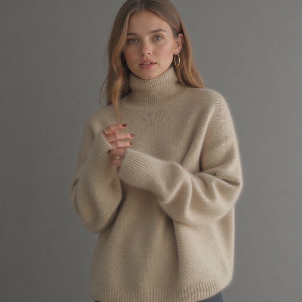 Women’s Oversized Knit Turtleneck Sweater