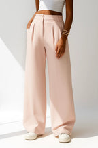 Women's Wide-Leg Dress Pants with Front Pleats