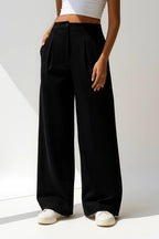 Women's Wide-Leg Dress Pants with Front Pleats