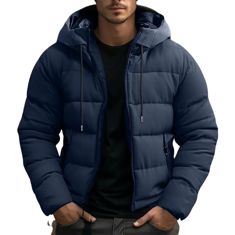 Men's Hooded Quilted Puffer Winter Jacket