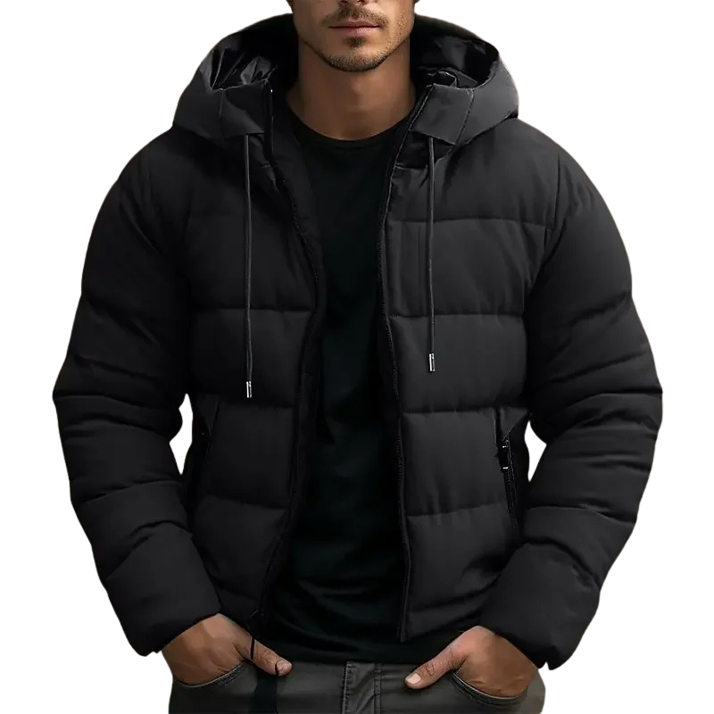 Men's Hooded Quilted Puffer Winter Jacket