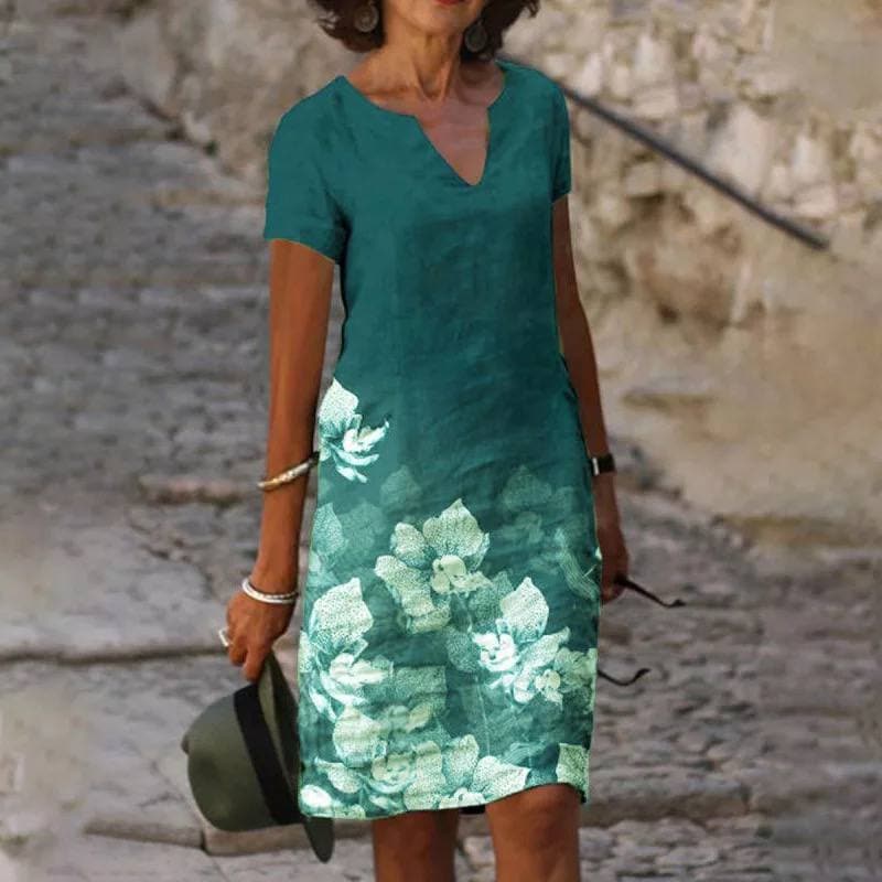 Women’s Floral Short Sleeve Shift Dress