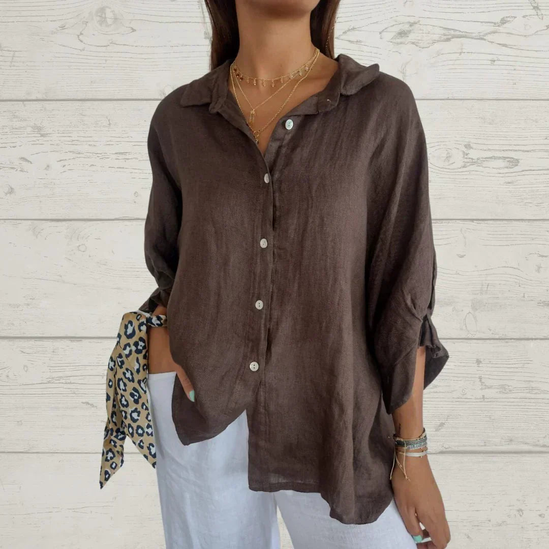Women's Relaxed Button Down Blouse