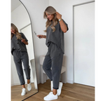 Women’s Relaxed Short-Sleeve Two-Piece Set