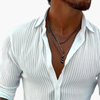 Men’s Ribbed Slim Fit Button Shirt