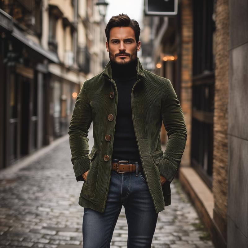 Men’s Button-Front Corduroy Jacket