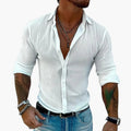 Men’s Ribbed Slim Fit Button Shirt