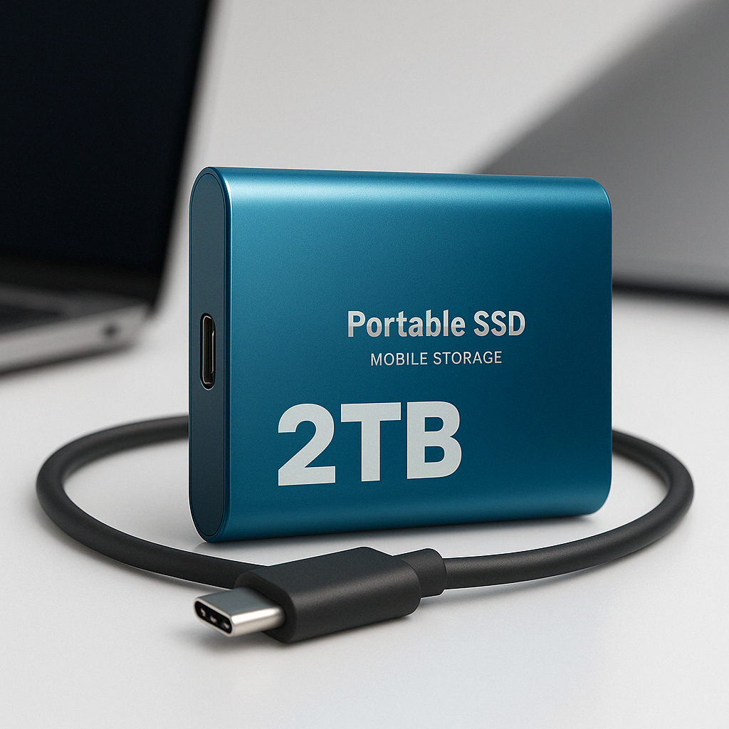 Portable External SSD Drive with USB-C Connection