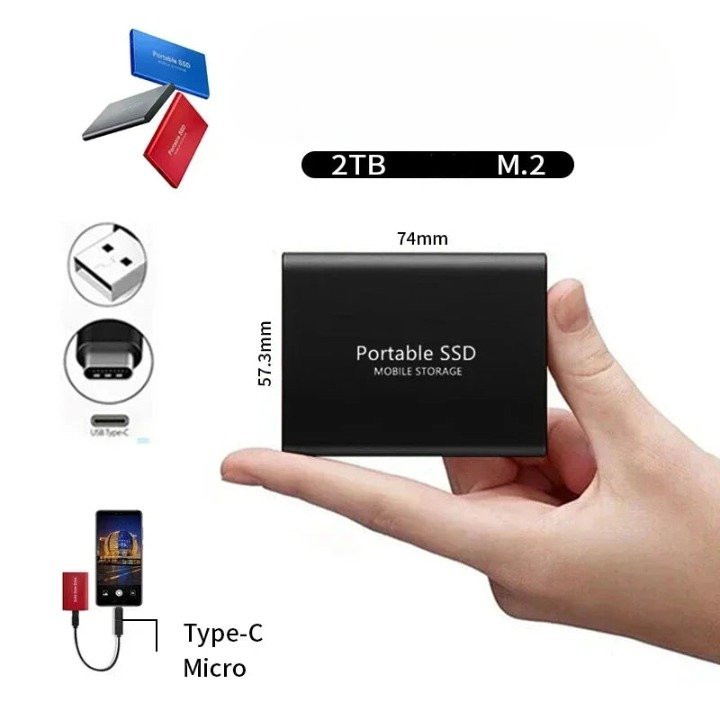 Portable External SSD Drive with USB-C Connection