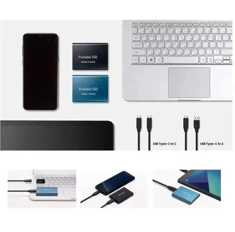 Portable External SSD Drive with USB-C Connection