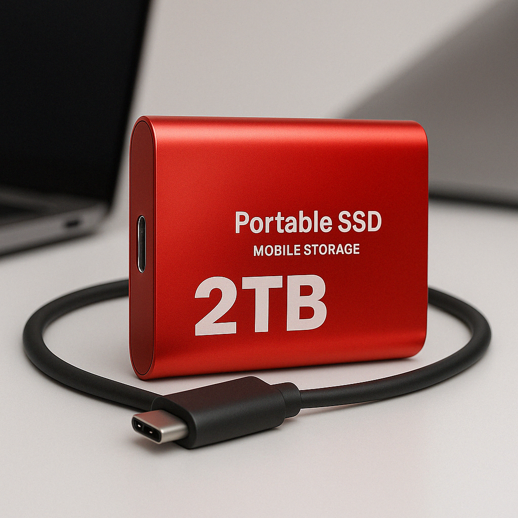 Portable External SSD Drive with USB-C Connection
