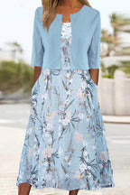 Women's Floral Midi Dress Set