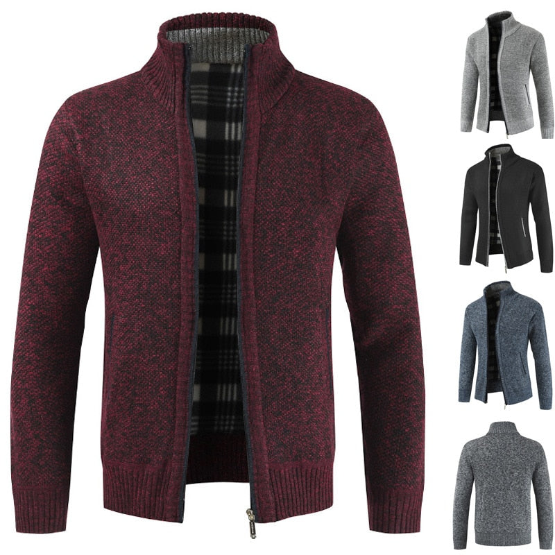 Men’s Stand-Collar Full-Zip Cardigan
