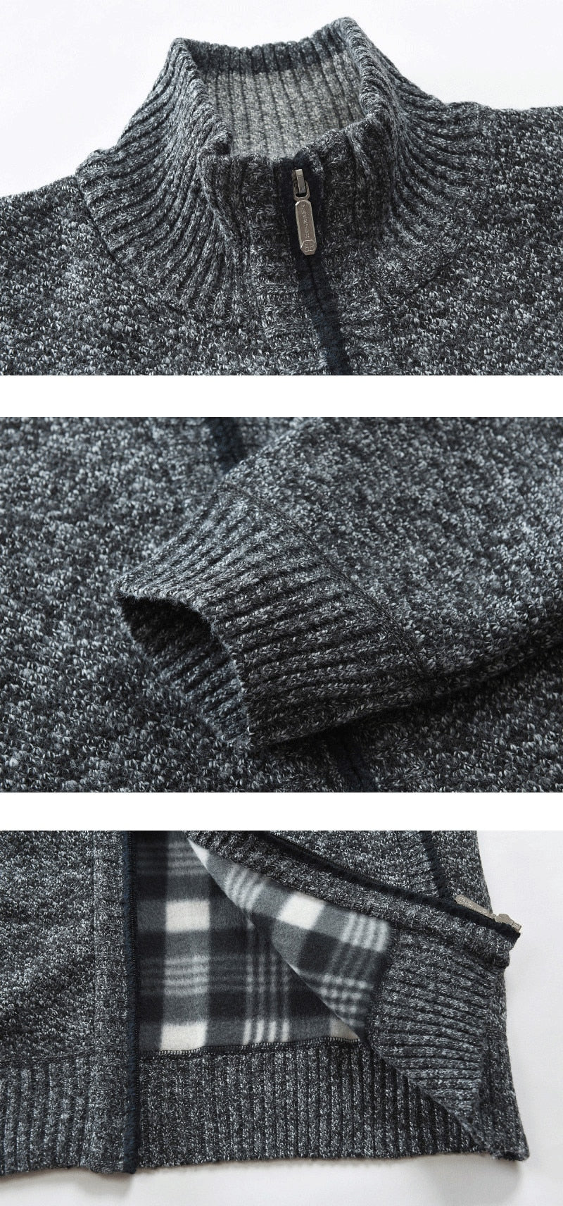 Men’s Stand-Collar Full-Zip Cardigan