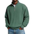 Men's Ribbed Quarter-Zip Knit Sweater