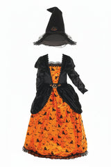 Kids' Witch Costume With Printed Skirt