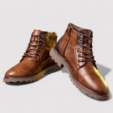Men's Side Zip Lace-Up Boots